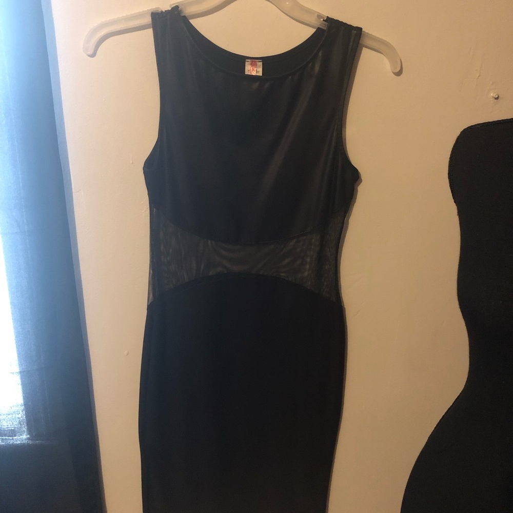 Faux leather dress - midi